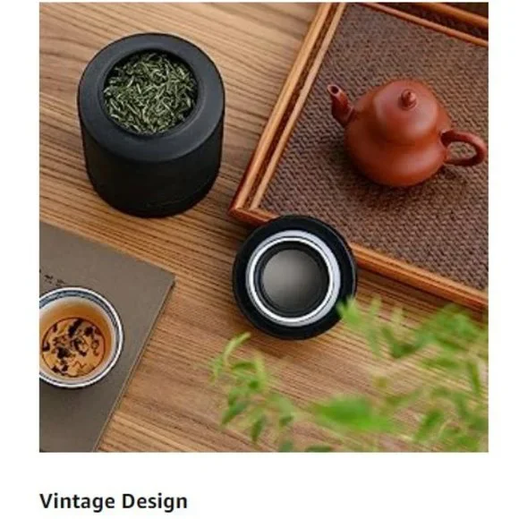 Large Vintage Ceramic Jar - Kitchen Food Canister w/ Airtight Lid (Black) - Picture 6 of 10